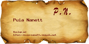 Puia Nanett névjegykártya